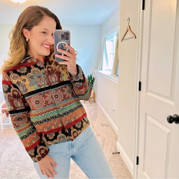 Vintage Studio Works Tapestry Floral Jacket Medium - Picture 1 of 8